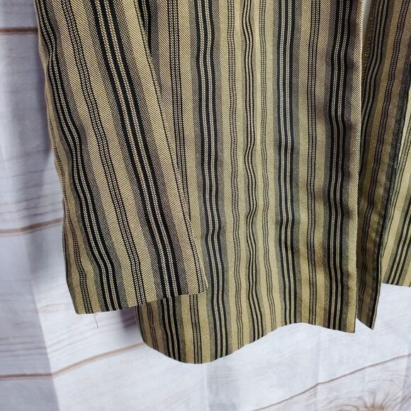 Dress Savvy Vintage Blazer Womens Size 12 Tan Striped 90s Preppy Mod Glam Rock - Picture 5 of 11